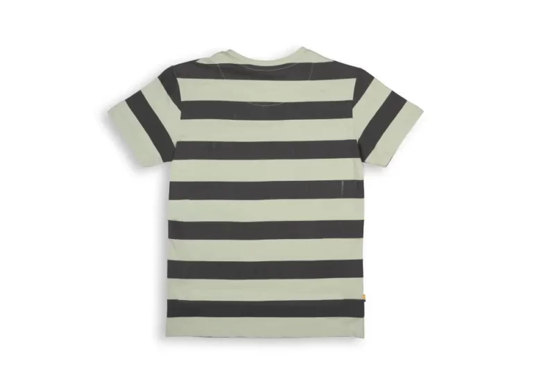 Gini And Jony Boys Green Stripes Cotton T-Shirt Half Sleeves