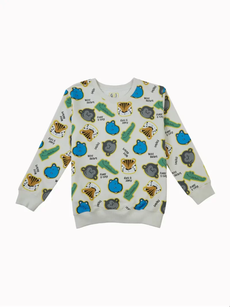 Gini And Jony Boys Off White Conversational Cotton Co Ordinate Set