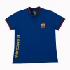 Gini And Jony Boys Blue Patch Cotton Polo T-Shirt Half Sleeves