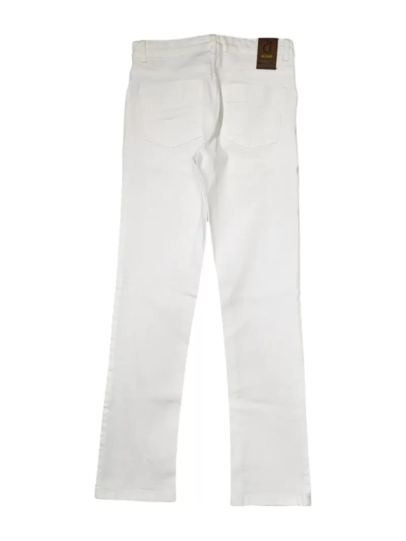 Gini And Jony Girls White Solid Cotton Jeans Fixed Waist