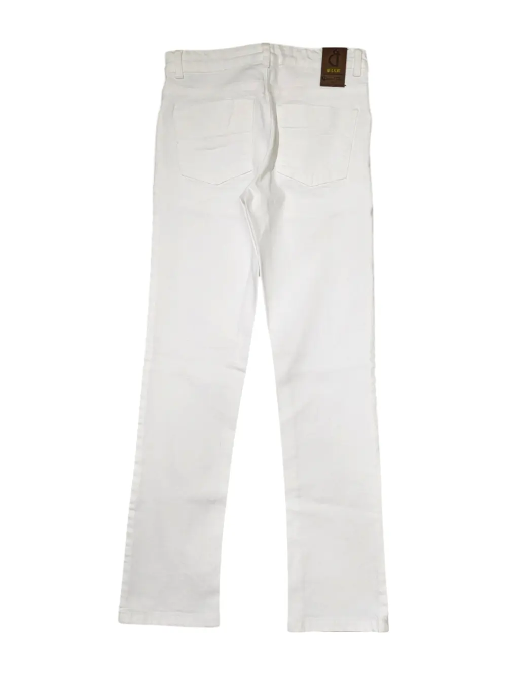 Gini And Jony Girls White Solid Cotton Jeans Fixed Waist