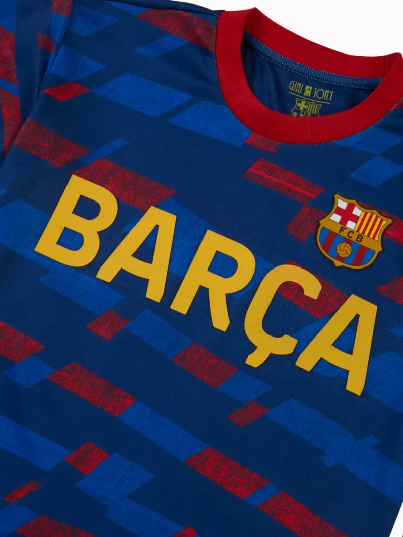 Gini And Jony Boys Blue Abstract Jersey T-Shirt Half Sleeves