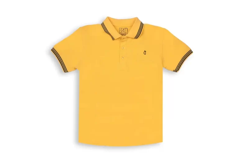 Gini And Jony Boys Yellow Solid Cotton Polo T-Shirt Half Sleeves