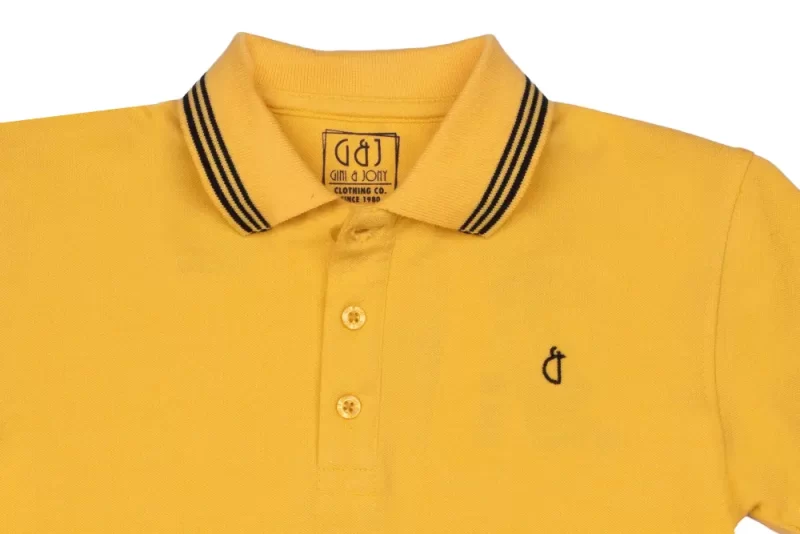 Gini And Jony Boys Yellow Solid Cotton Polo T-Shirt Half Sleeves
