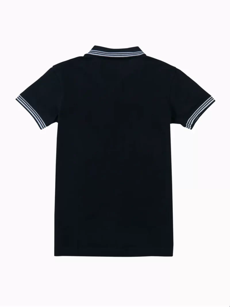 Gini And Jony Boys Navy Blue Solid Cotton Polo T-Shirt Half Sleeves