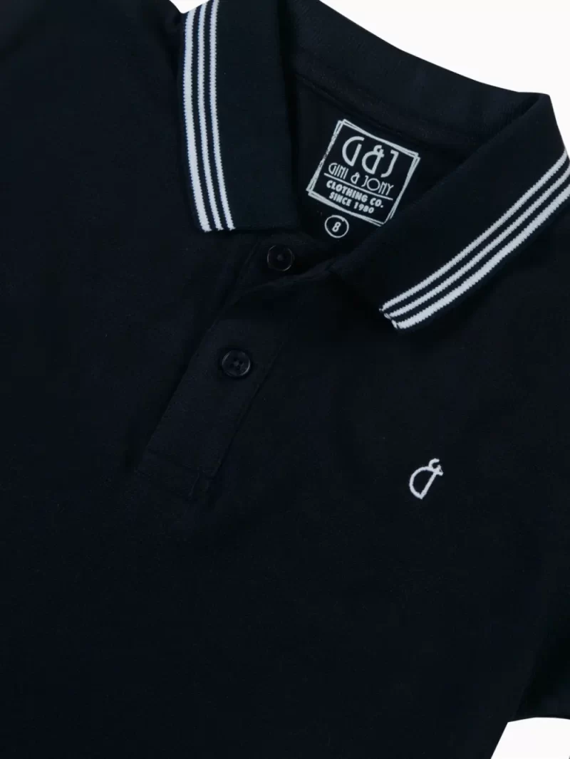 Gini And Jony Boys Navy Blue Solid Cotton Polo T-Shirt Half Sleeves