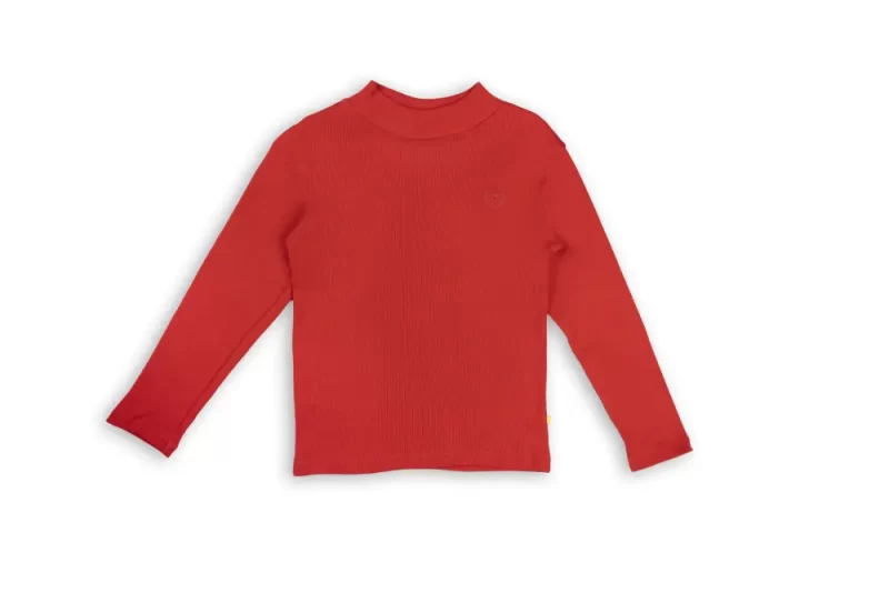 Gini And Jony Girls Red Solid Cotton Skivvy Full Sleeves