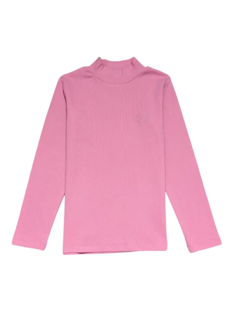 Gini And Jony Girls Pink Solid Cotton Skivvy Full Sleeves