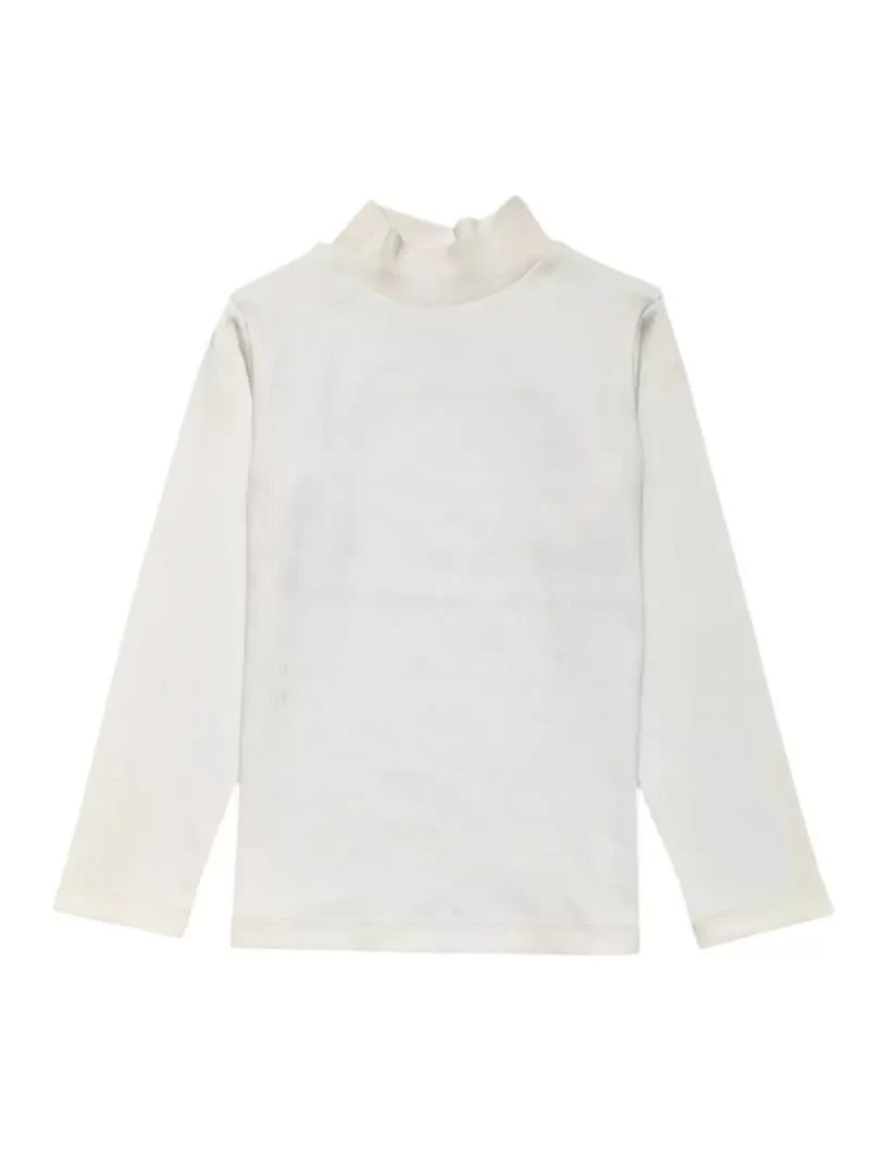 Gini And Jony Girls White Solid Cotton Skivvy Full Sleeves