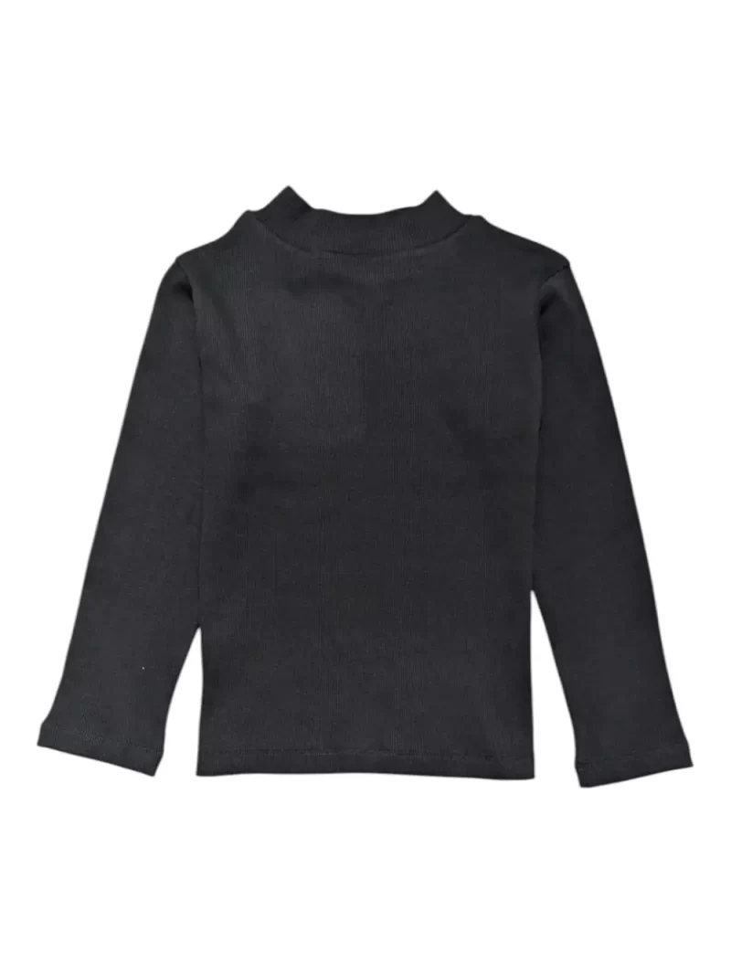 Gini And Jony Girls Black Solid Cotton Skivvy Full Sleeves