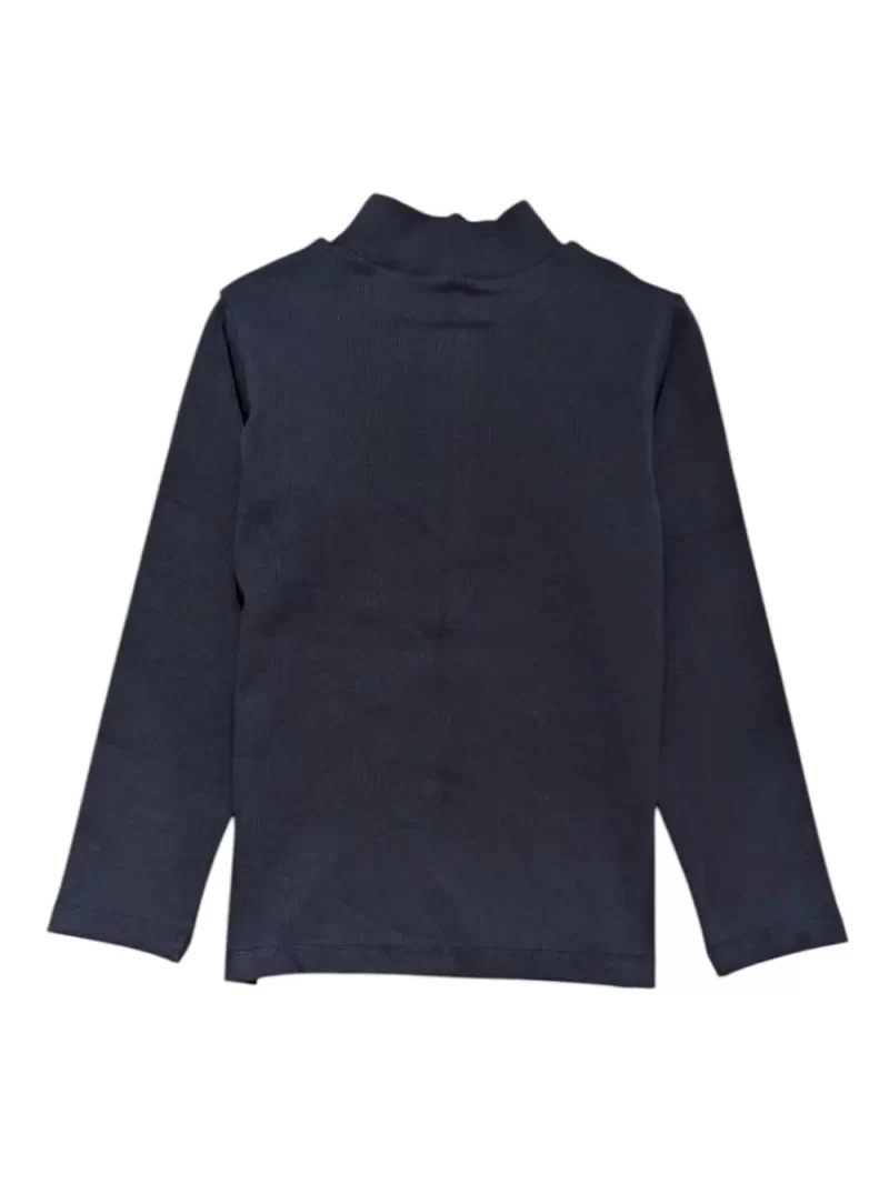 Gini And Jony Girls Navy Blue Solid Cotton Skivvy Full Sleeves