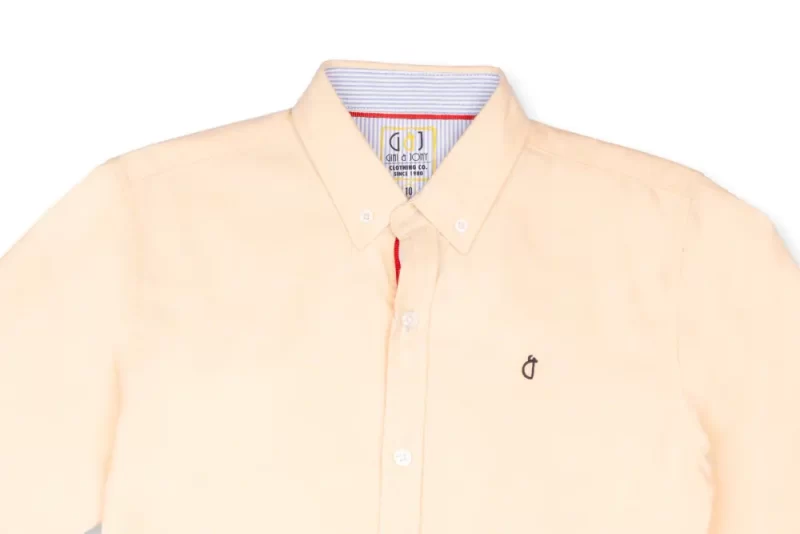Gini And Jony Boys Beige Solid Cotton Shirt Half Sleeves