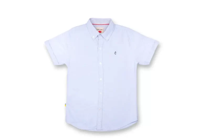 Gini And Jony Boys Blue Solid Cotton Shirt Half Sleeves