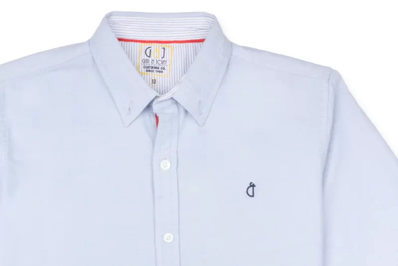 Gini And Jony Boys Blue Solid Cotton Shirt Half Sleeves
