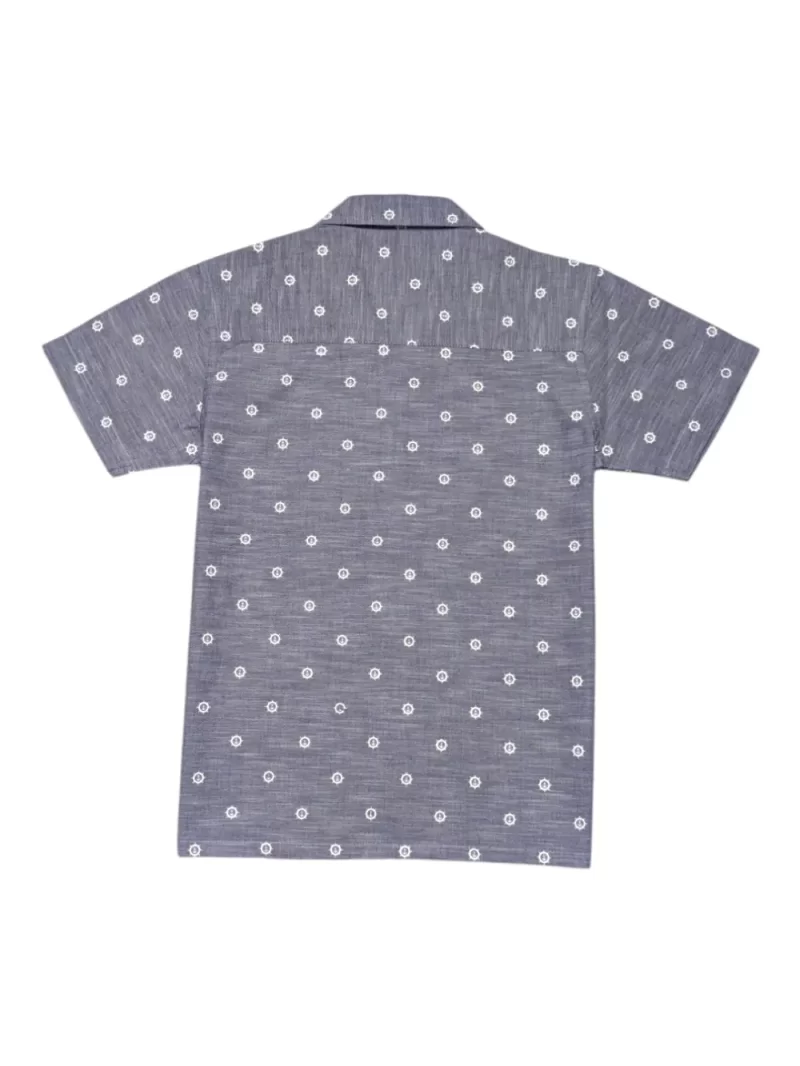 Gini And Jony Boys Grey Printed Cotton Shirt Half Sleeves