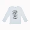 Gini And Jony Girls White Graphic Cotton Knits Top Full Sleeves