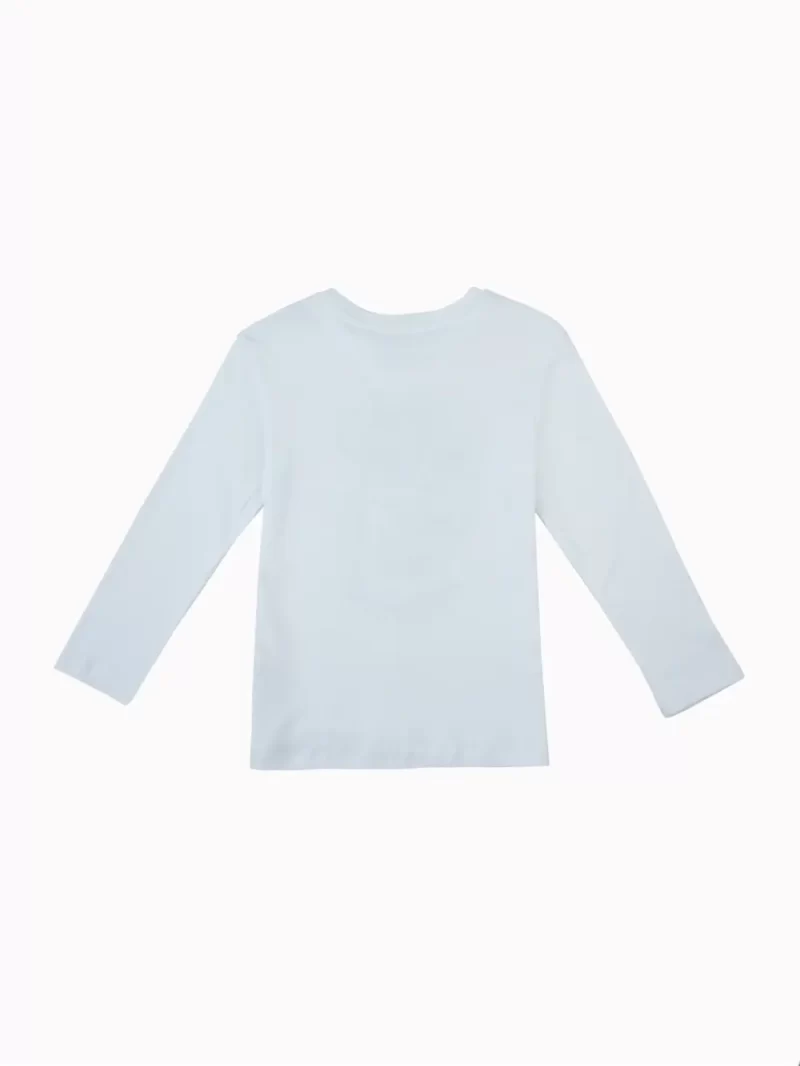 Gini And Jony Girls White Graphic Cotton Knits Top Full Sleeves