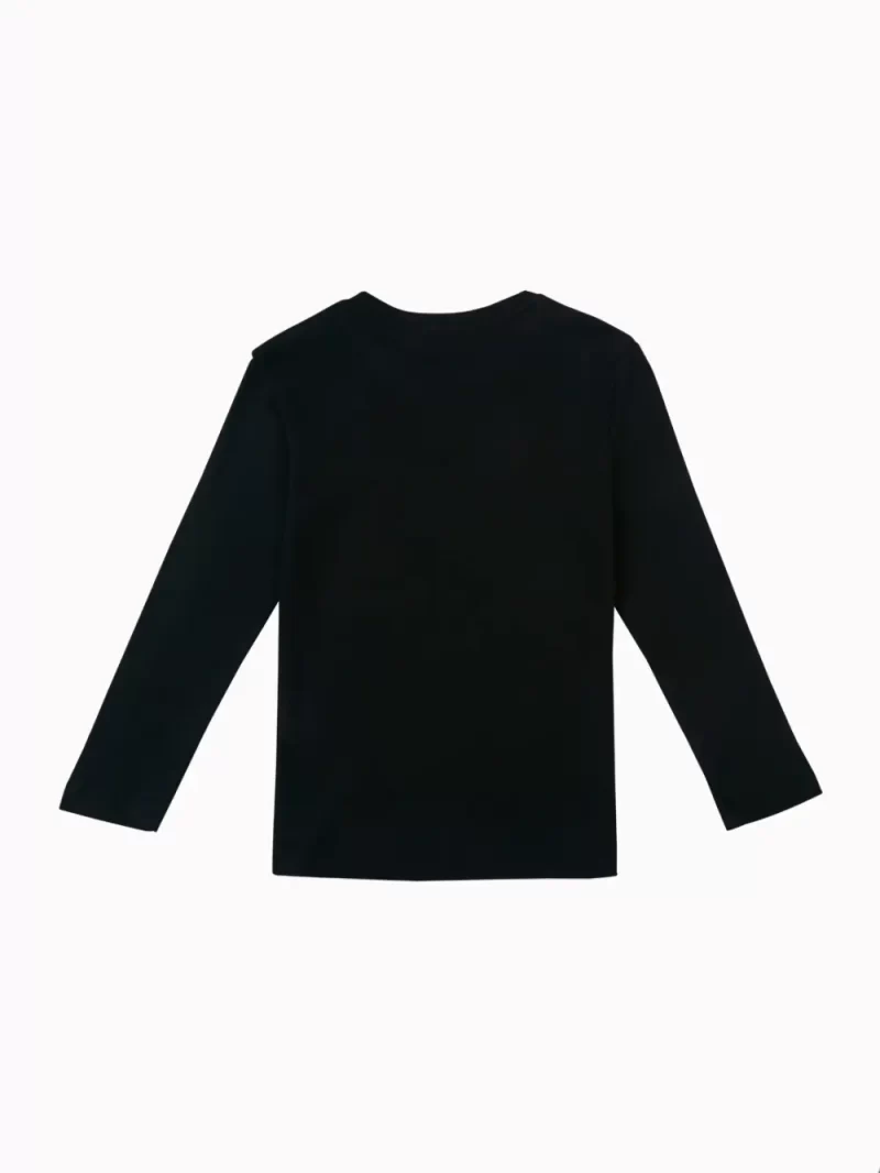 Gini And Jony Girls Black Graphic Cotton Knits Top Full Sleeves