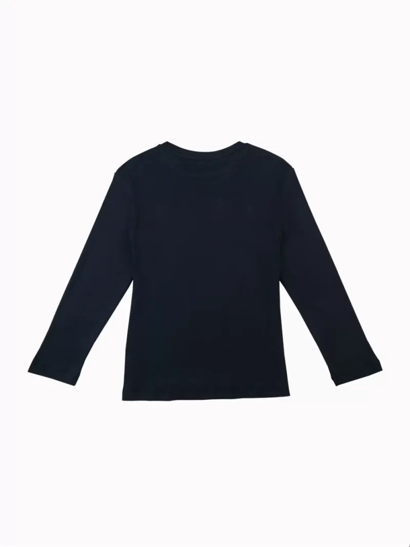 Gini And Jony Girls Navy Blue Graphic Cotton Knits Top Full Sleeves