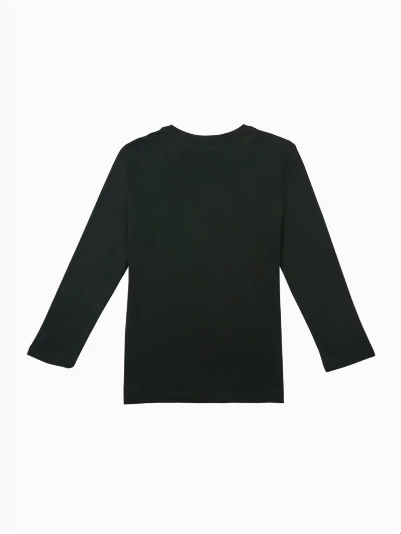 Gini And Jony Girls Olive Graphic Cotton Knits Top Full Sleeves