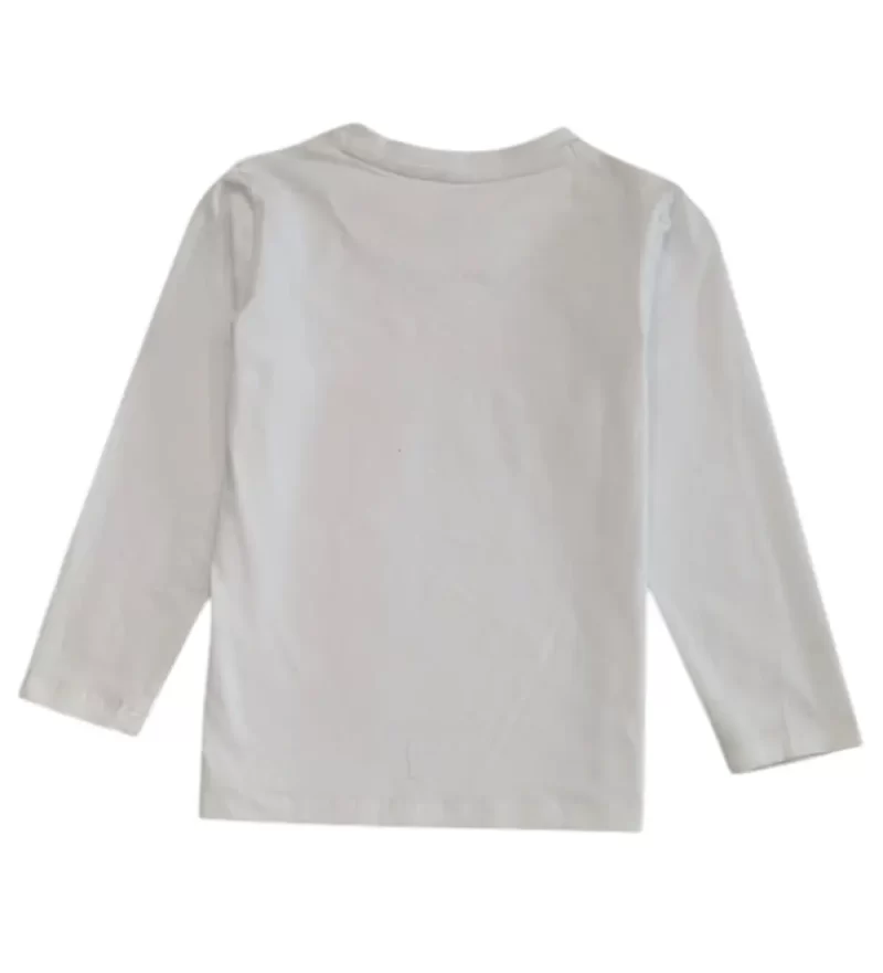 Gini And Jony Boys White Graphic Cotton T-Shirt Full Sleeves