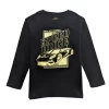 Gini And Jony Boys Black Mettalic Cotton T-Shirt Full Sleeves