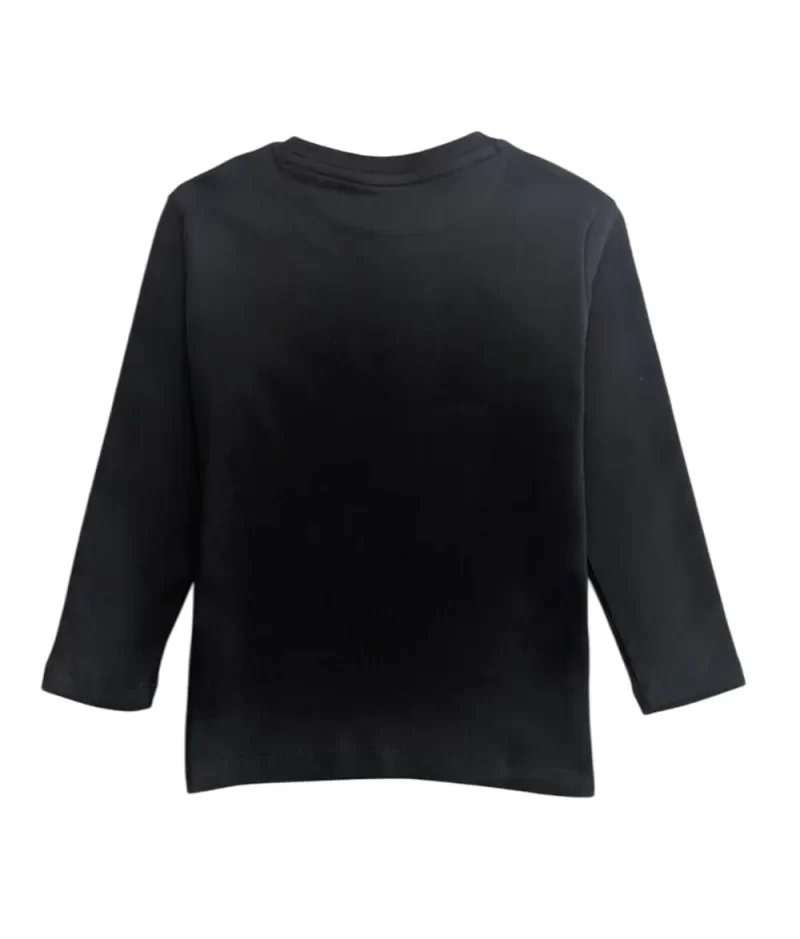 Gini And Jony Boys Black Mettalic Cotton T-Shirt Full Sleeves