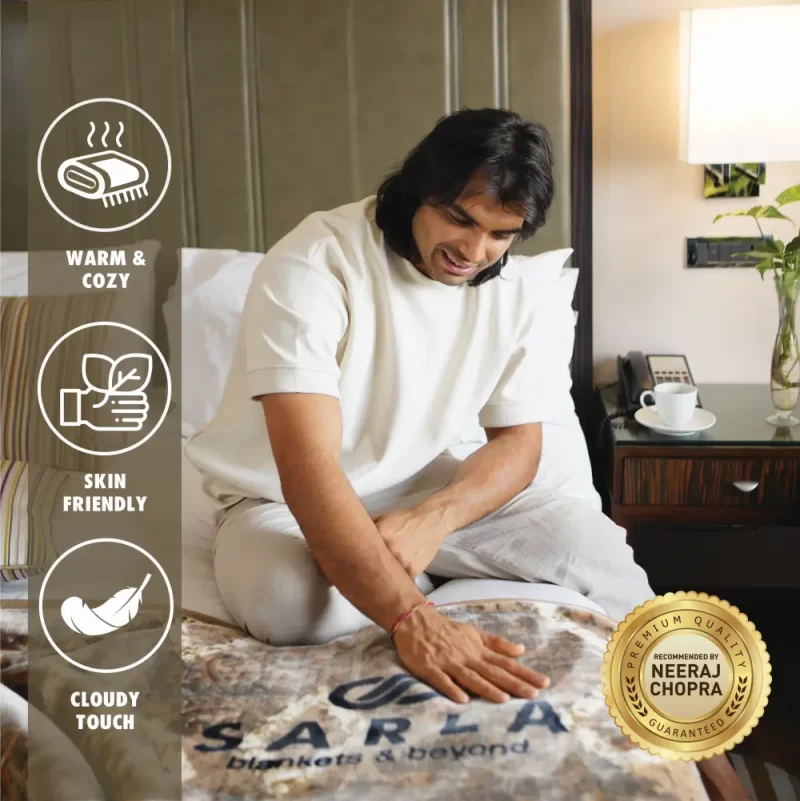 Sarla Cloud Touch Ultra Soft Aabha Blanket, Brick Mirage