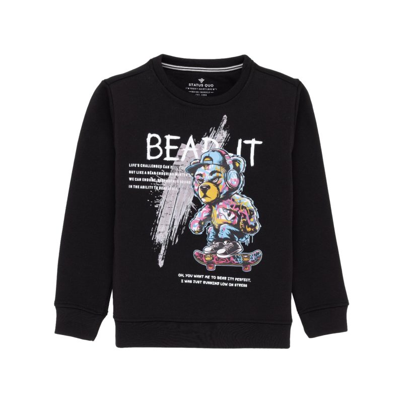 Status Quo Boys Front Graphic Print Fleece Full Sleeve Sweatshirt