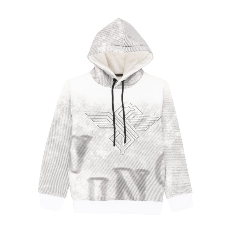 Status Quo Boys All-Over Ombre Print Logo Design Fleece Full Sleeve Hooded Sweatshirt