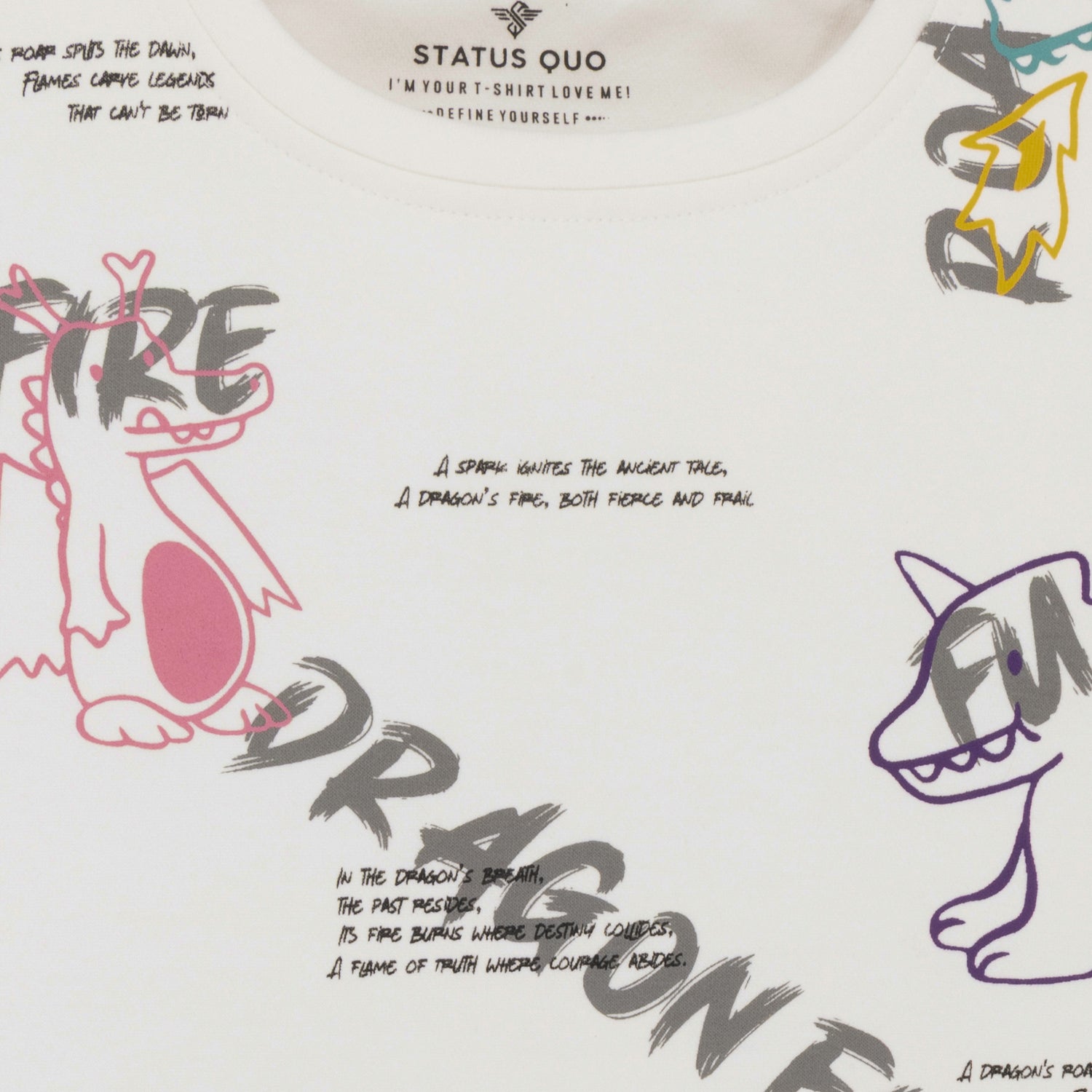 Status Quo Boys All Over Graphic Print Round Neck Fleece Full Sleeve Sweatshirt