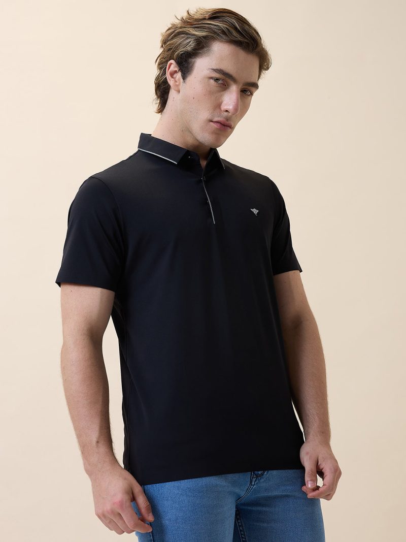 Status Quo Men'S Premium Solid Polo Collar Half Sleeves Regular Fit T-Shirt
