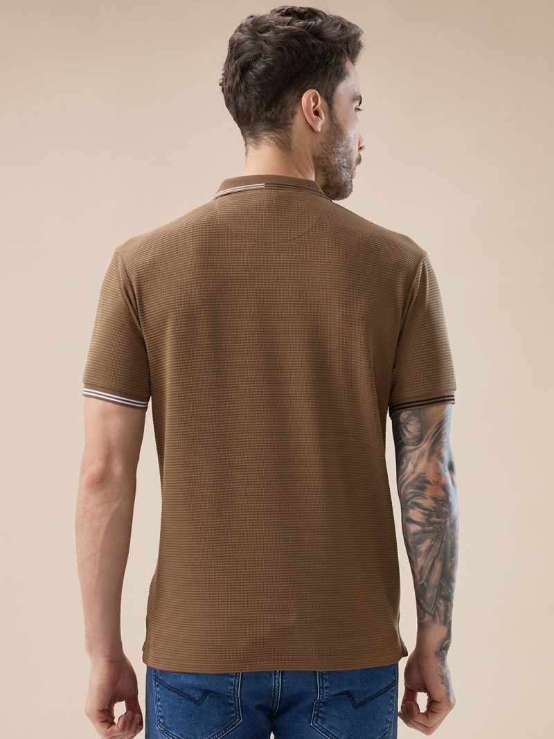 Status Quo Men'S Solid Regular Fit Half Sleeves Polo T-Shirt With Dual Color Tipping