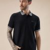 Status Quo Men'S Waffle Textured Half Sleeves Polo T Shirt With Tipping Details