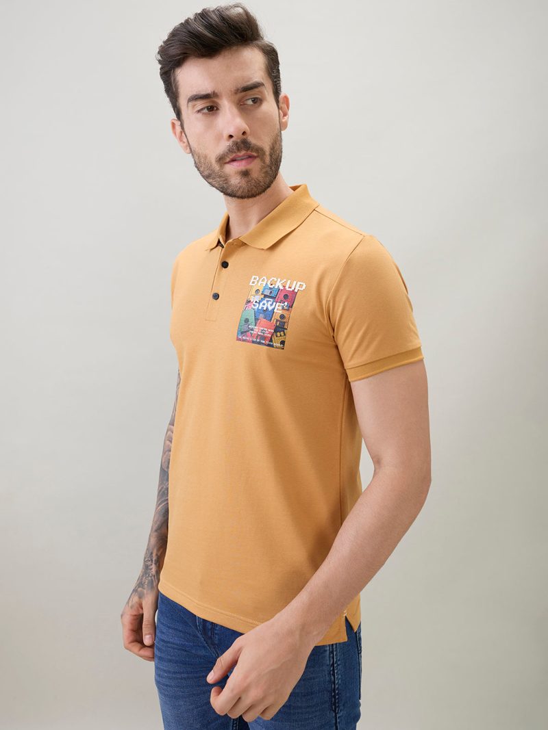 Status Quo Mens Back Graphic Print Polo Collar Regular Fit Half Sleeve T-Shirt