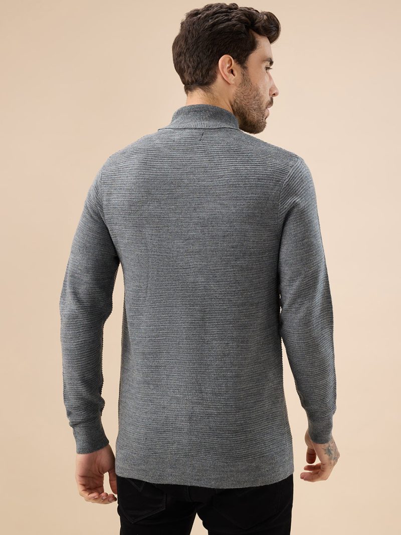 Status Quo Men'S Solid Textured Full Sleeves Turtle Neck Regular Fit Fleece Sweater