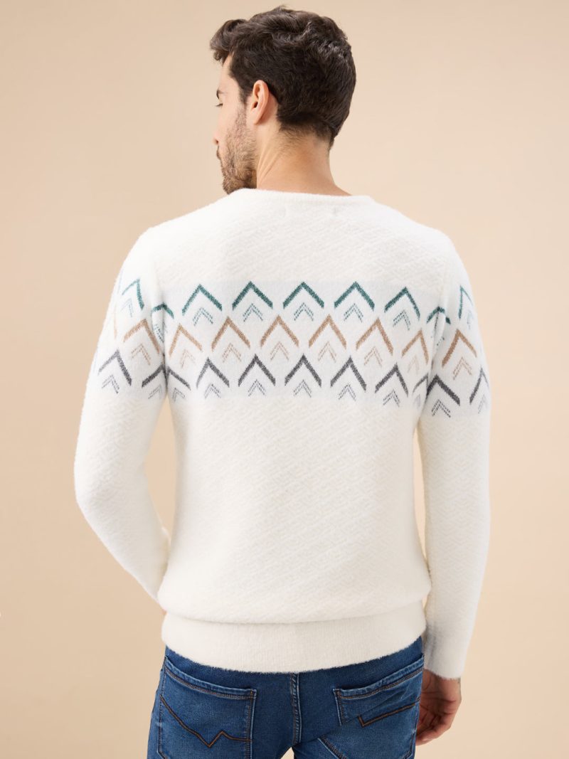 Status Quo Men'S Chevron Chest Round Neck Regular Fit Full Sleeves Sweater