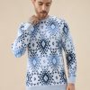 Status Quo Men'S All Over Fair Isle Round Neck Regular Fit Full Sleeves Sweater