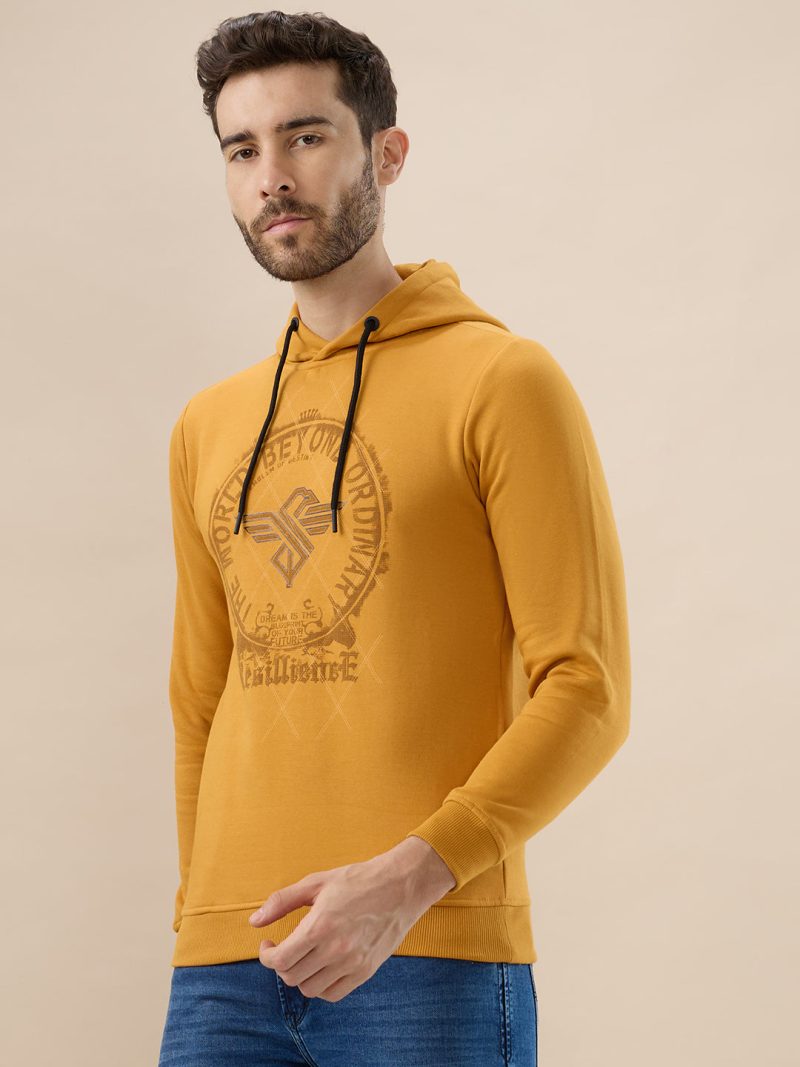 Status Quo Men'S Regular Fit Hooded Sweatshirt With Front Typography Print