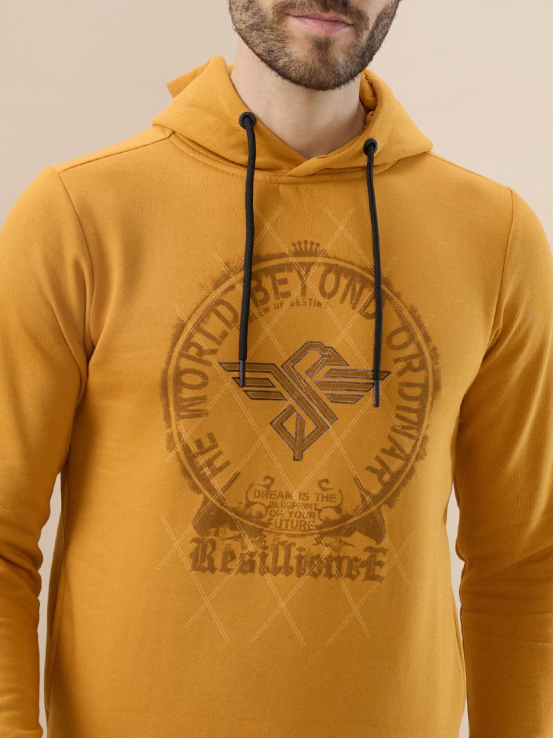 Status Quo Men'S Regular Fit Hooded Sweatshirt With Front Typography Print