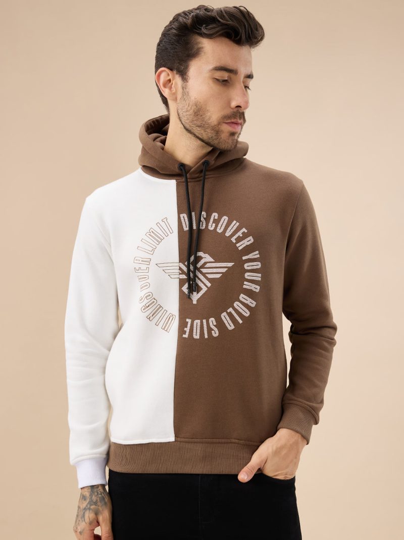 Status Quo Men'S Solid Textured Knit Full Sleeve Round Neck Fleece Sweatshirt With Chest Pocket