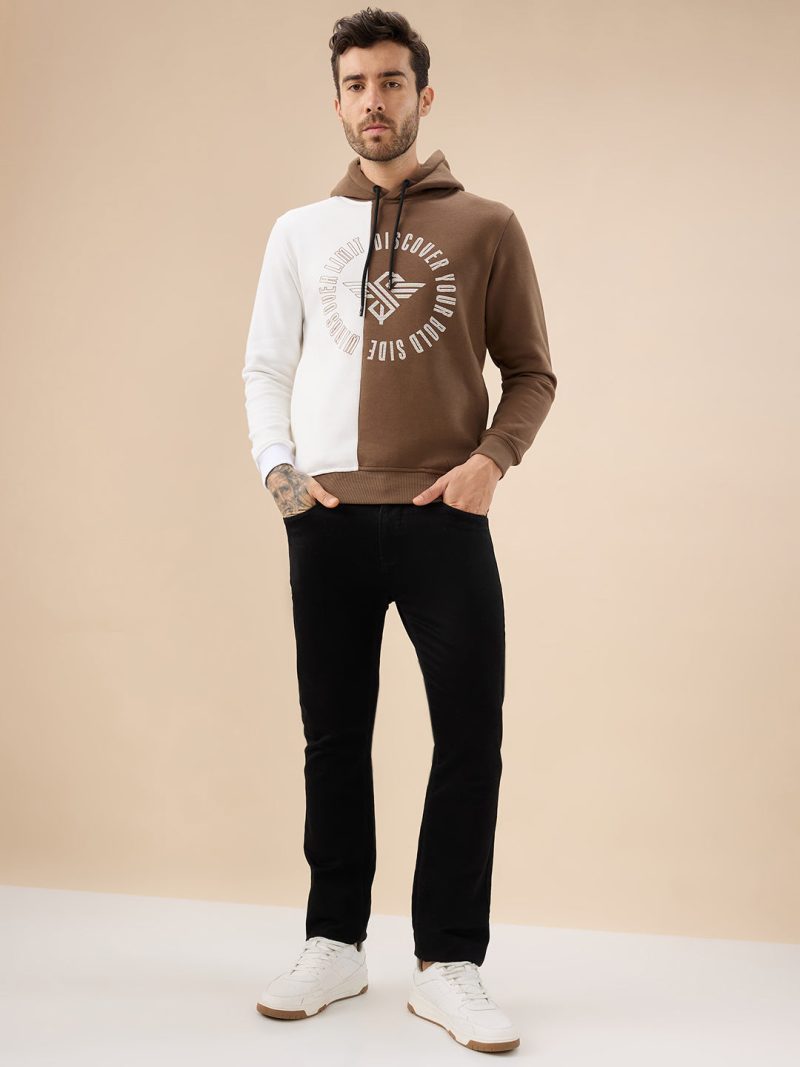 Status Quo Men'S Solid Textured Knit Full Sleeve Round Neck Fleece Sweatshirt With Chest Pocket