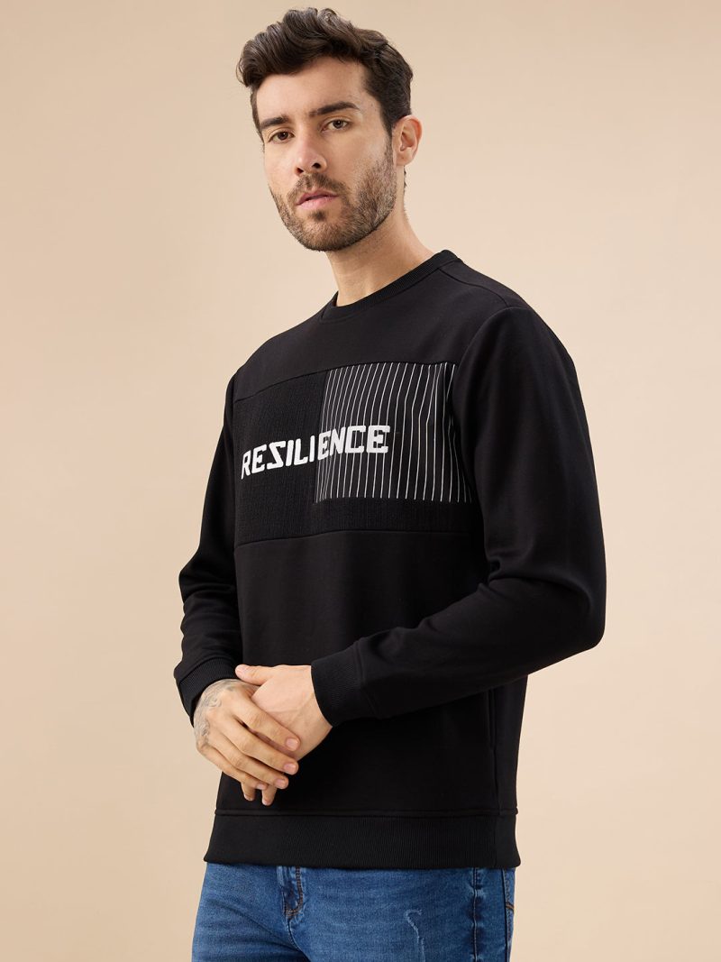 Status Quo Men'S Typography Print Full Sleeve Round Neck Fleece Sweatshirt