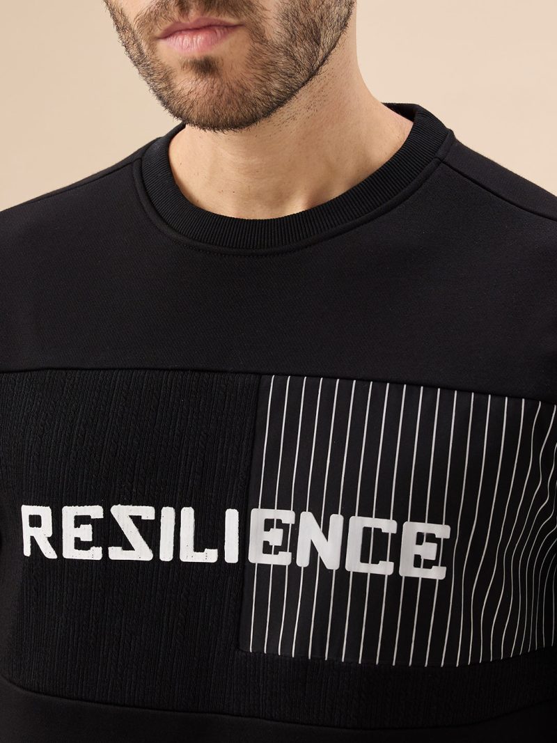 Status Quo Men'S Typography Print Full Sleeve Round Neck Fleece Sweatshirt