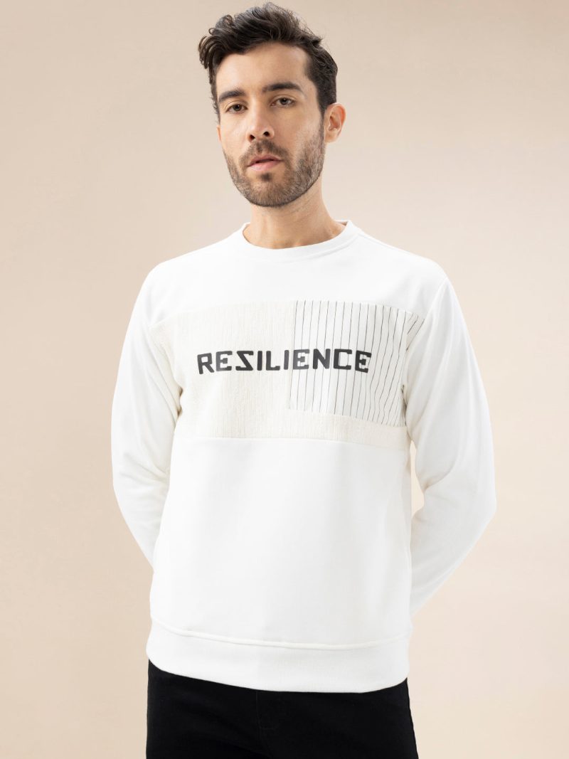 Status Quo Men'S Typography Print Full Sleeve Round Neck Fleece Sweatshirt