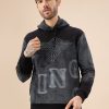 Status Quo Men'S Chest Embossed Print Full Sleeve Hooded Fleece Sweatshirt