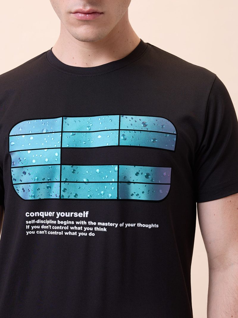 Status Quo Mens Printed Round Neck Half Sleeves Regular Fit Tshirt