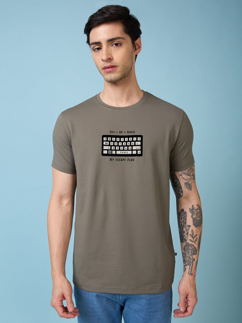 Status Quo Men'S Printed Regular Fit Tshirts