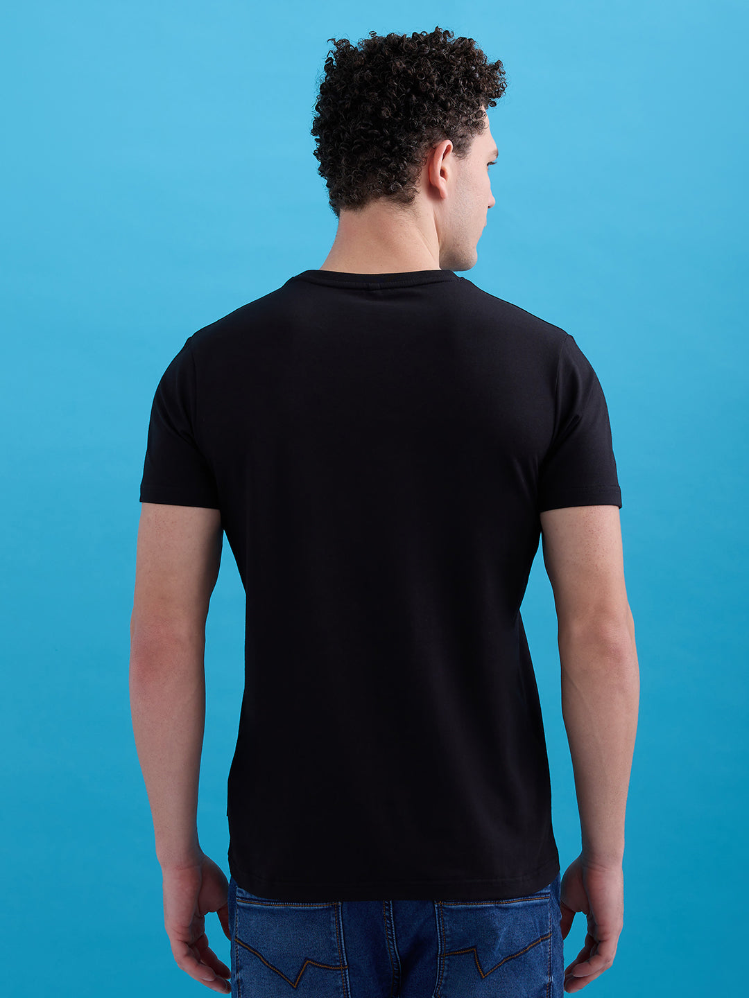 Status Quo Men'S Printed Round Neck Half Sleeves Regular Fit Tshirt