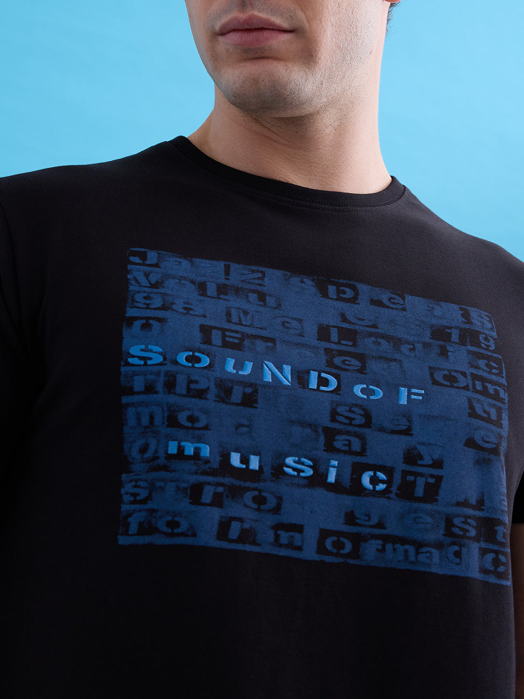 Status Quo Men'S Printed Round Neck Half Sleeves Regular Fit Tshirt